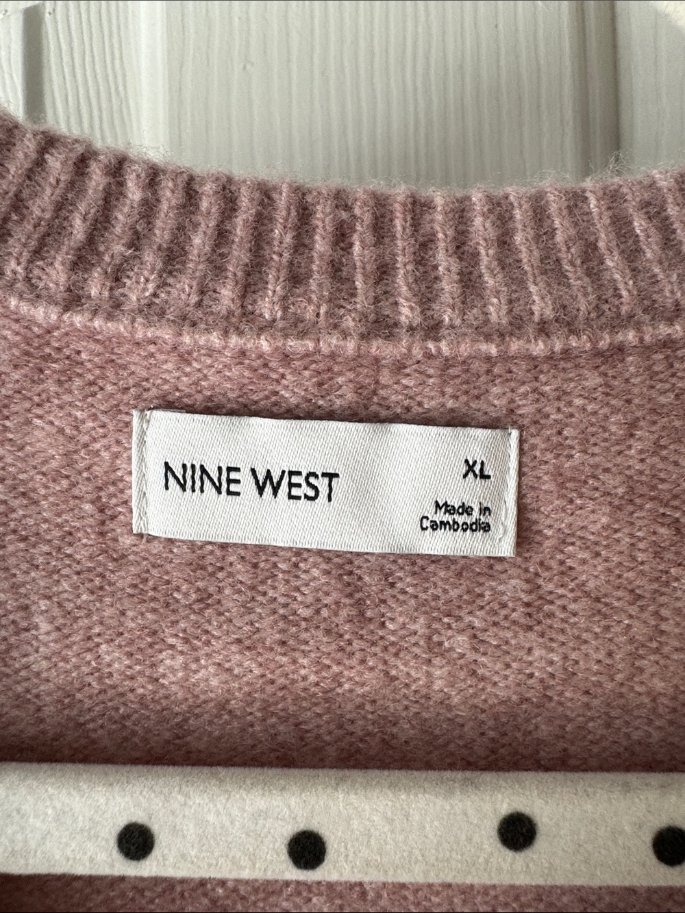 Nine West Rose Pink Button-Front Crewneck Cardigan - Picture 4 of 6